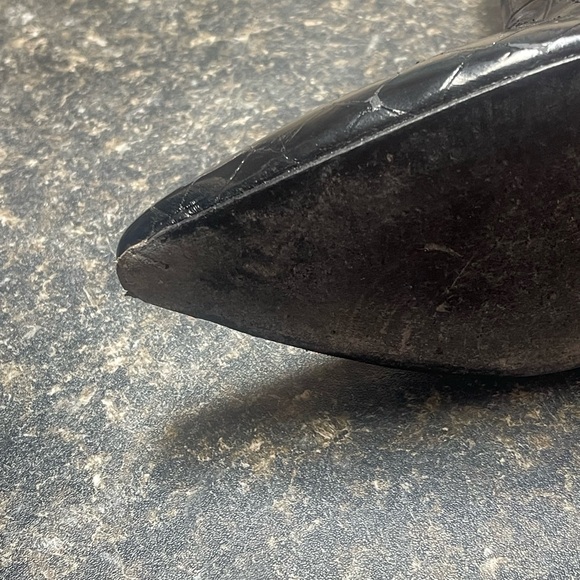 AllSaints Aster Croco Boots Black Size 40 - Picture 5 of 9